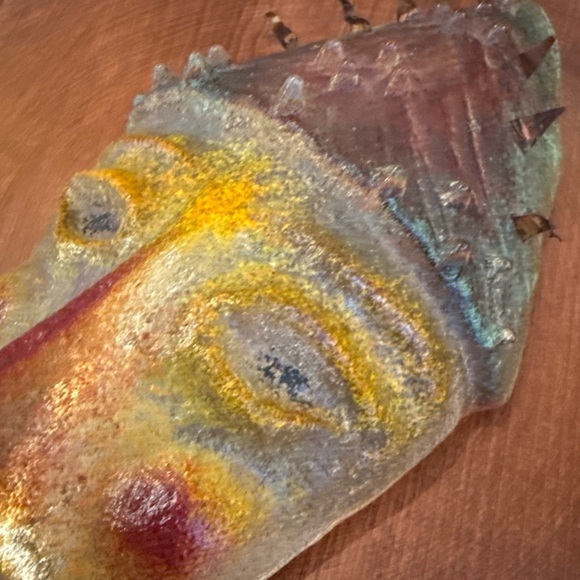 Diane Ferland Unsigned Glass Mask  10x6 Vintage Glass Collectible - Picture 8 of 10